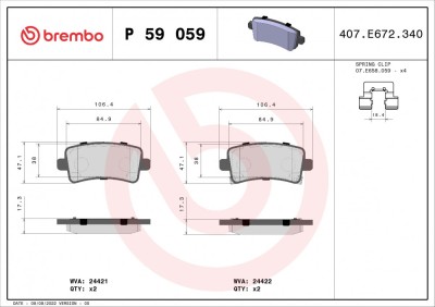 BREMBO P 59 059 PRIME LINE set placute frana,frana disc foto