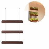 Set de 3 cutii de flori agățate, lungime 75 cm, bronz