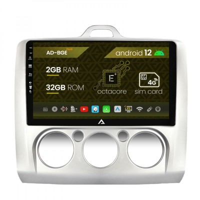 Navigatie Ford Focus MK2 (2004-2011), Clima Manuala, Android 12, E-Octacore 2GB RAM + 32GB ROM, 9 Inch - AD-BGE9002+AD-BGRKIT112 foto