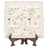 Cumpara ieftin Tava decorativa cu suport ceramica multicolora 22x22x3 cm