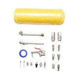 Set 20 accesorii compresor aer cu furtun spiralat, pistol suflare, conectori, duze si cuple rapide universale