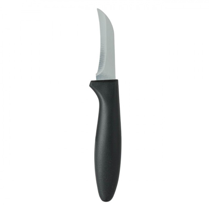 Cuțit Decojit Fructe, Lamă Curbată Oțel Inoxidabil, M&acirc;ner Plastic, Negru