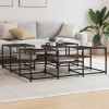 Masuta cafea Gossi, stejar maro, 121x121x40 cm, lemn prelucrat &amp; metal, rectangulara, blat dublu, max 30kg