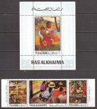 RAS AL KHAIMA 1970 PICTURA P. GAUGUIN ( colita + serie dt.) MNH