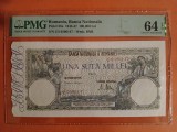 Bancnota 100000 lei mai 1947 gradata PMG 64 EPQ aproape GEM UNC