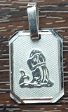 (205) PANDATIV DIN ARGINT, VINTAGE, ZODIAC - VARSATOR, MARCAJ ARGINT 925, 1.59 GRAME