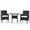 Set mobilier de gradina, 3 piese, poliratan
