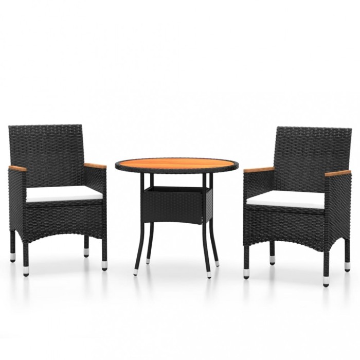 Set mobilier de gradina, 3 piese, poliratan