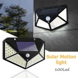 Cumpara ieftin Lampa Solara 100 LED cu Senzor Miscare JRH, 600LM, Unghi 270&deg;, 3 Moduri, IP65, 1800mAh, Iluminat Gradina, Securitate