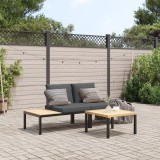 Gossi set canapea de gradina, 3 piese, cu perne, negru, aluminiu