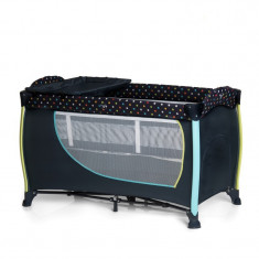 Patut voiaj Sleep n Play Center II Dots Navy, 125 x 68.5 x 80 cm, Negru foto