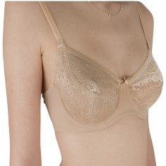 Sutien Clasic din Microfibră și Dantelă S104 - Bej - 70E