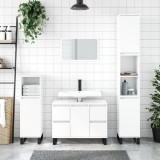 vidaXL Dulap de baie, alb extralucios, 30x30x100 cm, lemn prelucrat