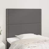 VidaXL Tăblii de pat, 2 buc, gri, 80x5x78/88 cm, piele ecologică