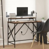 VidaXL Birou Stejar afumat 100 x 50 x 86.5 cm Lemn compozit