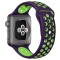 Curea iUni compatibila cu Apple Watch Ultra/SE/8/7/6/5/4/3/2/1, 42mm, Silicon Sport, Purple/Green