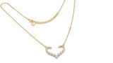 Cumpara ieftin Lantisor din Argint 925 Placat cu Aur Galben cu Inima din Cristale - Colier Dama