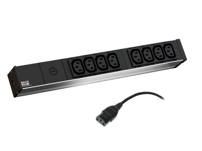 PDU BACHMANN, 1U pt. rack 19 inch, 8 prize IEC, intrare IEC, max 10 A, cablu 2 m, negru, &amp;quot;333.54&amp;quot; (timbru verde 4 lei) foto
