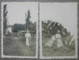 Doamna de la oras intr-o ograda din Romania interbelica// lot 2 foto, Romania 1900 - 1950, Portrete