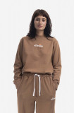 Cumpara ieftin Ellesse hanorac de bumbac Sappan Sweatshirt femei, culoarea maro, cu imprimeu SGM13149-BROWN