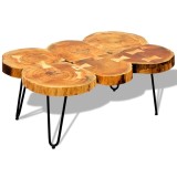 vidaXL Măsuță de cafea, 35 cm, 6 butuci, lemn masiv de acacia 242443