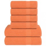 VidaXL Set prosoape 6 buc Portocaliu 360 g/m&sup2; 100% bumbac
