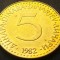 Moneda 5 DINARI / DINARA - RSF YUGOSLAVIA, anul 1982 *cod 1633 = A.UNC