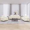VidaXL Set de canapele cu perne, 3 piese, crem, catifea 3202178