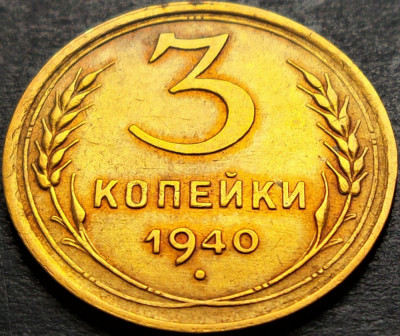 Moneda istorica 3 COPEICI - URSS / RUSIA, anul 1940 * cod 665 A foto