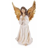 Figurina Inger polirasina alba aurie II 14.5x9x27.5 cm