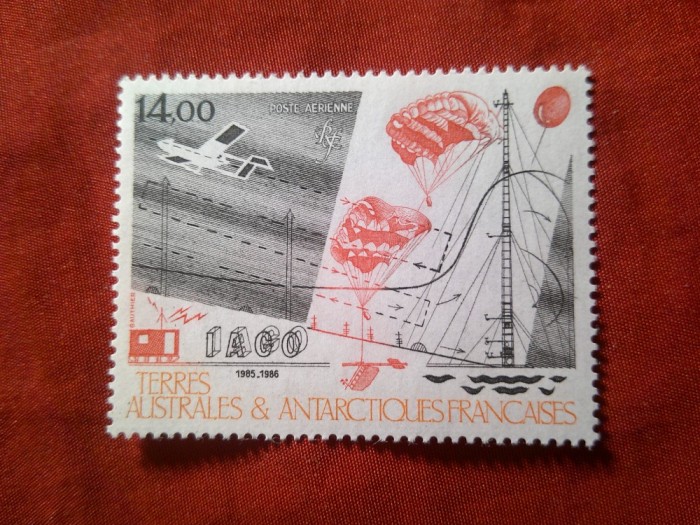 Serie 1 val. Terres Australes &amp; Antarctiques Francaises 1986 IAGO Posta Aeriana