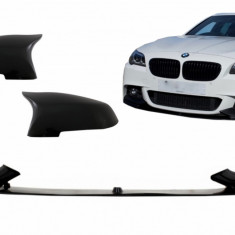 Prelungire Bara Fata cu Capace Oglinzi BMW Seria 5 F10 F11 (2015-2017) M-Performance Design Negru Lucios Performance AutoTuning