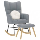 Gossi scaun balansoar cu taburet, gri deschis, textil