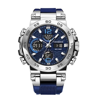 Ceas barbatesc FOXBOX Sport Analog Digital Quartz Silicon Otel foto