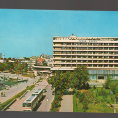 CPIB 20587 CARTE POSTALA - TULCEA. HOTEL "DELTA", AUTOBUZ