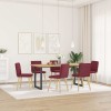 VidaXL Scaune de bucătărie pivotante, 6 buc., roșu vin, textil