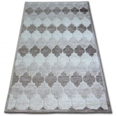 Covor acril Yazz 3766 bej &icirc;ntunecat și maro Moroccan clover Trellis, 200x290 cm