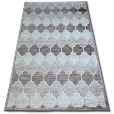 Covor acril Yazz 3766 bej &amp;icirc;ntunecat și maro Moroccan clover Trellis, 200x290 cm foto