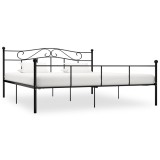 Cumpara ieftin Cadru de pat, negru, 200 x 200 cm, metal