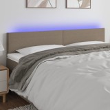 VidaXL Tăblie de pat cu LED, gri taupe, 160x5x78/88 cm, textil