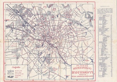 A4024N Planul municipiului București &amp;icirc;ntocmit de Oficiul Universitar din București, 1935 foto