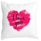 Perna Decorativa Patrata I Love You, 40x40 cm, Alba, Mata, Husa Detasabila, Burduf