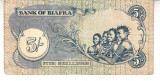 M1 - Bancnota foarte veche - Biafra - 5 shillings - 1968