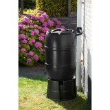 Butoi Apa Ploaie Nature 120L, Negru, 51x81cm, Polietilena, Capac Blocabil, Robinet, Rezistent UV, Gradina, Colectare Apa
