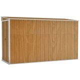 Cumpara ieftin Sopron de gradina montat pe perete, maro, 118x288x178 cm, otel galvanizat