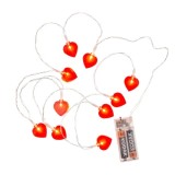 Instalatie Led cu 10 Inimioare Rosii, 165 cm