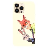 Husa compatibila cu Apple iPhone 13 Pro Max, Viceversa, model Judy and Nick Zootopia, Silicon, TPU, Transparent, Carcasa