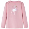 Tricou pentru copii cu m&acirc;neci lungi, roz deschis, 140 13693, vidaXL