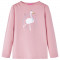 Tricou pentru copii cu m&acirc;neci lungi, roz deschis, 116