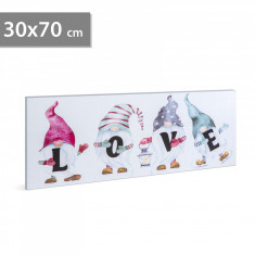 Imagine de perete cu LED-uri - "LOVE" - 2 x AA, 70 x 30 cm